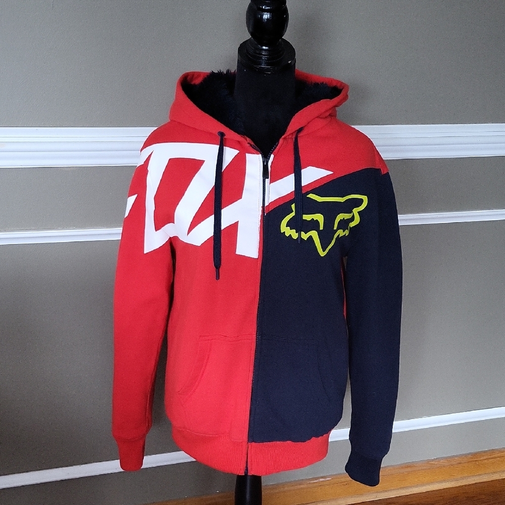 Fox Women's Sasquatch Red and Black Hoodie Size Small
